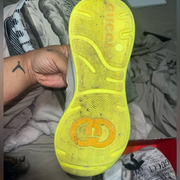 Gucci Silver/Metallic leather and fabric ultra space sneakers - Picture 6 of 6